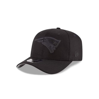 New England Patriots Gorra | New Era NFL Black On Black Stretch Snap 9fifty Snapback Cap Mexico - Negros